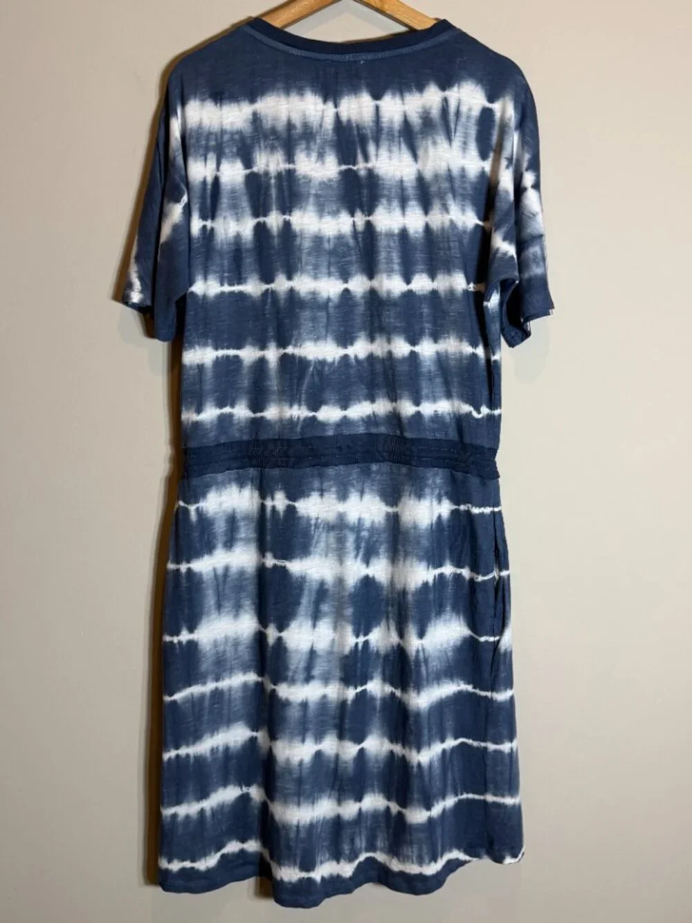 Sundance Elara Tie Dye Faux Wrap Mini Dress Women's Medium Blue Relaxed Fit